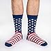 Good Luck Sock Men's American Flag Crew Socks,Large (Shoe size 7-12),Blue