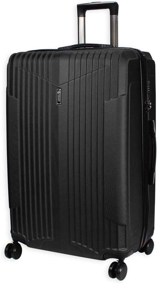 21" Carry-on Approved Super Lightweight Durable ABS Hard Shell Hold Luggage Suitcases Travel Bags Trolley Case Hold Check in Luggage with 8 Wheels Built-in TSA Lock (21" Carry-on, Black 007)