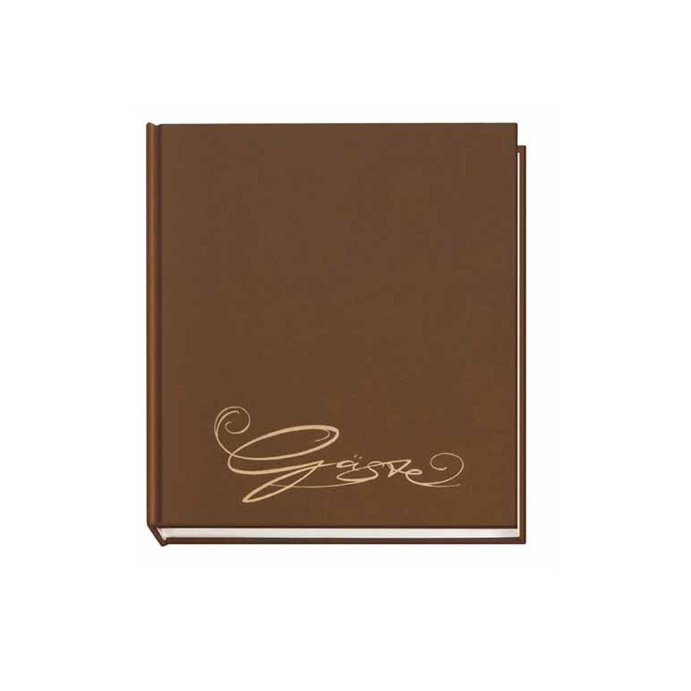 Veloflex 5420060 Classic Guest Book with Embossing, 144 Pages, Brown