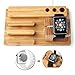 Hornorm Bamboo Docking Station Compatible with Apple Watch Stand, Apple Product, iPhone, 3 in 1 Wooden Desktop Organizer, Charging Stations for Multiple Devices, Cell Phones, Tablets, Pen
