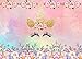 F-FUN SOUL 7x5ft Fairy Tale Theme Photography Backdrops Golden Unicorns Pink Flowers Photo Background Kids Birthday Party Photo Props FSGE009