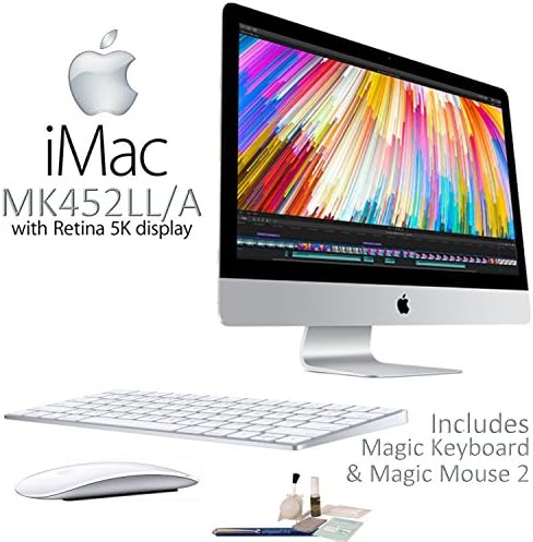 Apple iMac MK452LL/A Retina 4K Display Desktop Computer Starters Bundle: Includes Magic Keyboard &amp; Magic Mouse 2 and more...