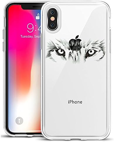 iPhone X Case, GoldSwift Clear Case with Designed for iPhone X (Wild Wolf)