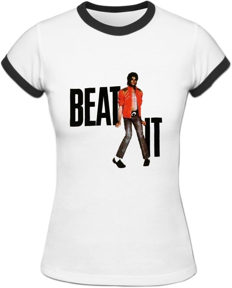 Womens Michael Jackson-Beat It Ringer T-Shirts