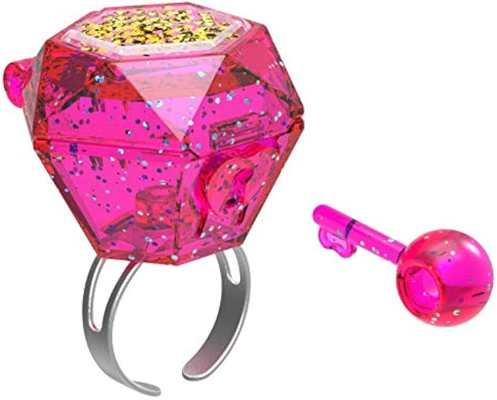 Taldec Funlockets Mysterious Ring with Charms and Glitter, Random Model, Jewellery, Pink,