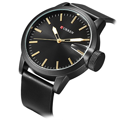 Original CURREN Marca Reloj de los Hombres analógicos a Prueba de Agua Relojes de Cuarzo Reloj de los Hombres Negro Relojes de Pulsera - Imagen 3