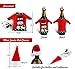 ilauke 3Pcs Ugly Christmas Sweater Wine Bottle Cover Set with 4 Santa Hats Silverware Holder, Cute Christmas Gifts for Ugly Sweaters Birthday Party Crafts Decorations
