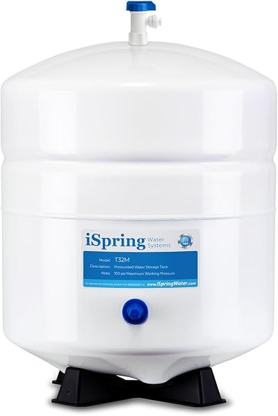 iSpring T32M Pressurized Water Storage Tank RO Systems 4 Gallon 1/4 Valve