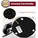 Electric Travel Kettle Dual Voltage, Electric Kettle Small, Stainless Steel Hot Pot With Free Universal Adapter - Suitable For Boiling Water & Eggs Heating Milk (Black-110-220V)