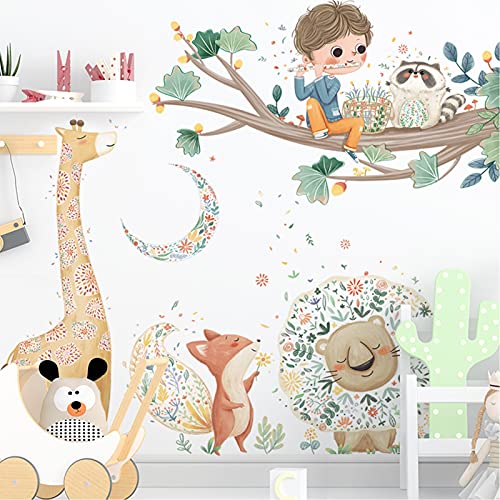 Pegatinas De Pared Infantiles Animales Del Bosque - Vinilos Decorativos Grandes, 4 Hojas De 30x90 Cm, Para Habitación Niños