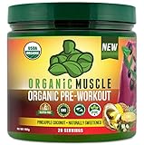 USDA Certified Organic Pre Workout Powder - Natural Pre Workout and Organic Energy Supplement - Non-GMO, Paleo, Gluten Free, Plant Based, Vegan Pre workout for men and women– Pineapple Coconut- 160g