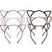 Mudder Cat Ear Headband Hair Band Fluffy Hair Hoop Headband for Party and Daily Decoration, Assorted Colors, 6 Pieces