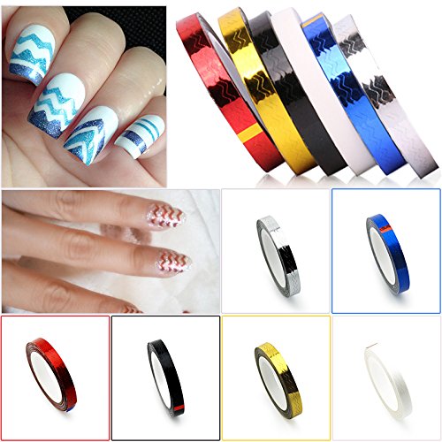 KADS New Arrival 6pcs/set Nail Waves Striping Tape Line DIY Nail 3D Tips Decoration Stickers For Nail Beauty