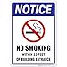 No Smoking Sign, No Smoking Within 25 Feet of Building Entrance Sign, 10x14 Heavy Aluminum, Long Lasting Weather/Fade Resistant, Easy Mounting, Indoor/Outdoor Use, Made in USA by SIGO SIGNS primary