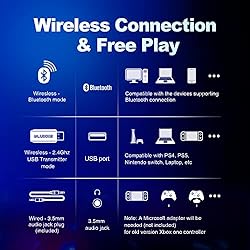DEEBOX Wireless Gaming Headsets with Mic for PC PS4