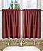 Ellis Curtain Stacey Sheer 56-by-45 Tailored Tier Pair Curtains, Merlot