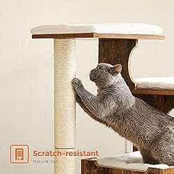 FEANDREA 33.9-Inch Cat Tower, Medium Cat Tree with