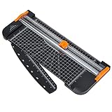 JIELISI 12 Inch Paper Cutter, A4 Titanium Scrapbooking with Finger Protection and Slide Ruler Design, Black