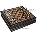 Grace Chess Inlaid Wood Board Game Set with Metal Pieces, Medium 12 x 12 Inch