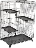 AmazonBasics Large 3-Tier Cat Cage Playpen Box Crate Kennel - 36 x 22 x 51 Inches, Black AmazonBasics Large 3-Tier Cat Cage Playpen Box Crate Kennel - 36 x 22 x 51 Inches, Black