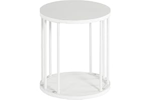 HDANI Small Round Wooden Step Stool for Kids Adults, 300lbs Load Capacity Garden Stool, Non-Slip Small Stool for Plant Stand, Kitchen, Bathroom and Bedroom, White