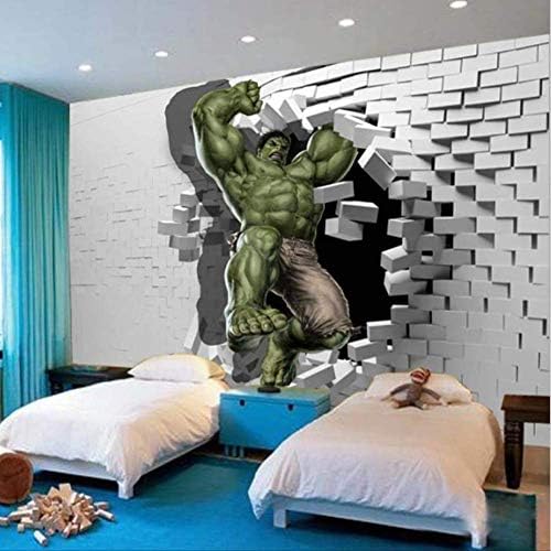 3D Avengers Photo Wallpaper Custom Hulk Wallpaper Unique Design Bricks Wall Mural Art Room Decor Wall Painting Kid Bedroom Home
