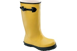 DUNLOP Bata Shoe 88050-15 Onguard Industries Size 15 Slicker Yellow 17'' PVC And Flex-O-Thane Overboots With Self-Cleaning Cleated Outsole And Strap