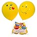 MESHA Latex Balloons 74PCS Emoji Smiley Face Balloons 10 Inch Yellow Party Balloons