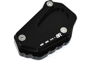 E-SPEEDMTC ESPEEDMTC For Suzuki GSX-8R 2024 Modified Side Stand Enlarger Plate Kickstand Enlarger CNC Aluminum Alloy Enlarge Extension Plate (Black)