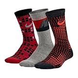 Nike Big Boys' Performance Square/Dots Crew Socks 3 Pack