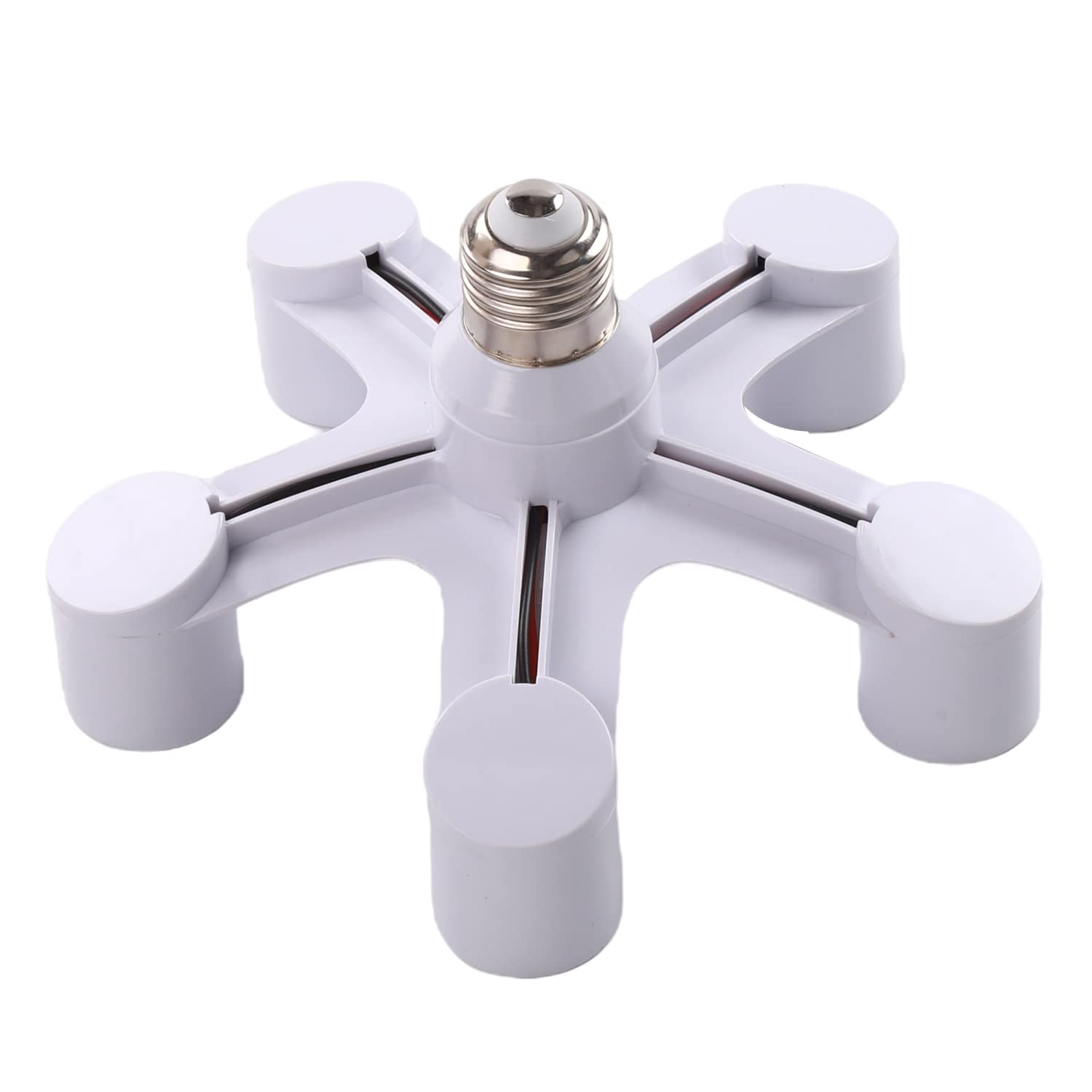 Othmro White Multiple Lamp Socket-Fashion 5xE27 Pendant Light Fitting Stylish Lamp Holder 85-220V 3A E27 Bulb Fit Light Holder Good for Dining Room 1Piece