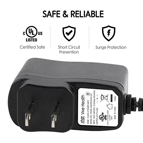 6V AC Power Adapter by Vive Precision - Power Supply Cord For Vive Precision & Omron Series 5, 7, 10 Blood Pressure Monitors - Universal Charger w/ Long Chord Length (1A , 5.1 / 2.1 mm) - Thumbnail 6