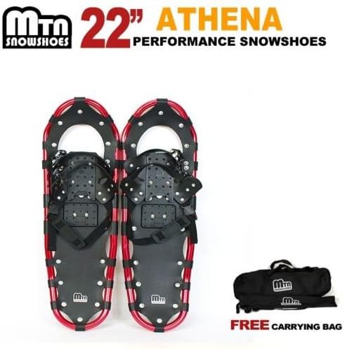 New MTN 22" Man Woman Kid Teen Snowshoes up to 255 lbs /Free Bag (Red)