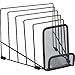 1InTheOffice Metal Incline Desktop File Sorter, Black Wire Mesh Step Sorter, 6 Compartments