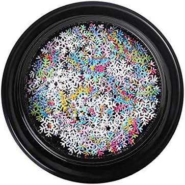 Nail Art Nail Design Glitter Diamonds Manicure Silver Snowflake Hex Mix Spangle Nail Iridescent Colorful Mixed