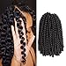 Spring Twist Crochet Braids Real Kanekalon hair 6 Pcs In packs Bomb Twist Crochet Hair Ombre Colors Synthetic Fluffy Hair Extension 8 inch (8inches, 4#)