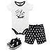 Hudson Baby Baby Cotton Bodysuit, Shorts and Shoe 3 Piece Set, Pirate, 9-12 Months