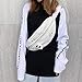 Fashion Canvas Shoulder Chest Bag,Crytech Girls Trendy Panda Doll Solid Large Capacity Crossbody Sling Backpack Lovely Casual Sport Zipper Messenger Fanny Waist Pack for Women Gift (White)thumb 4
