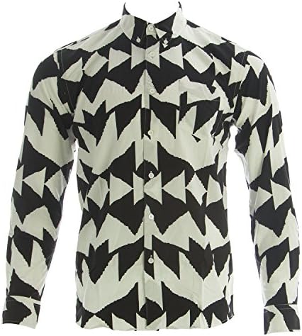 Saturdays NYC Men's Crosby Mirror Print Shirt Medium Black