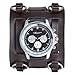 Avaner Mens Retro Steampunk Hip-hop Gothic Brown 74mm Wide Leather Cuff Bracelet Sport Watch Women Big Dial Analog Quartz Wrist Watch