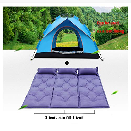 Sleeping Pad, Outdoor Camping Automatic Inflatable With Pillow Mattress And Bag – Self-inflating – Water-resistant – Folds (simple storage and transportation) – Foam warmth And Comfort, Purple