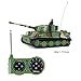Tank Model Kit, Giveme5 German Tiger I Panzer Tank Diecast with Remote Control, Battery, Light, Sound, Rotating Turret and Recoil Action When Cannon Artillery Shoots, Mini 1:72 Scale, Dark green