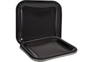 Square Black Dinner Plates, 14ct