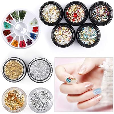 Coscelia Nail Art Decoration Set Nail Drill Rhinestones Nail Metal