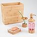 iDesign Formbu Bath Collection, Toothbrush Holder Stand for Bathroom Vanity Countertops - Natural Bamboo/Clear