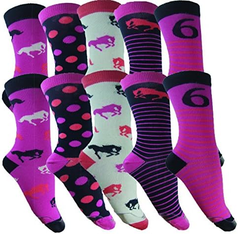 4, 7 or 10 Pairs of Bamboo Equestrian Horse Riding Socks Crew & Long Riding 5 Styles