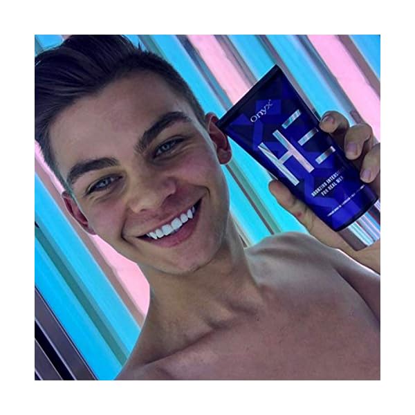 Onyx-He-Advanced-Sunbed-Tanning-Lotion-Bronzing-Intensifier Onyx HE Mens Tanning Lotion - Sunbed Accelerator - Bronzing Cream for Fast & Dark Tan Results - Light Formula for Stain…