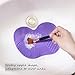 Makeup Brush Cleaning Mat Set-ESARORA Makeup Brush Cleaner Pad Set of 2 Cosmetic Brush Cleaning Mat Portable Washing Tool Scrubber Suction Cup (purple)