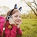 Cat Ear Headphones, KOMRT Blinking Kids Headphones Fashion Glowing Cosplay Headset, Foldable Over-Ear Gaming Headsets with LED Light for Girls, Children, Compatible for iPhone 6S,Android Phone,PC
