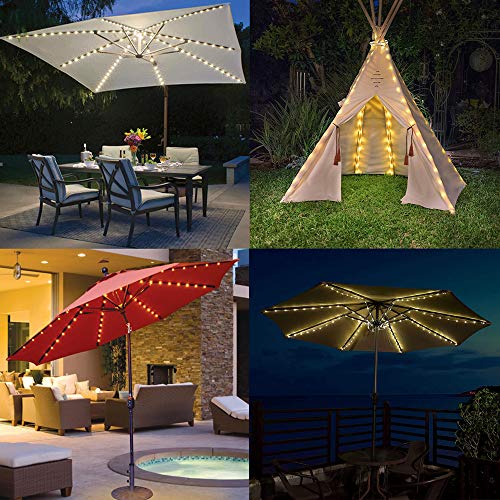 PULIVIA Patio Umbrella Lights Outdoor Strings Lights with 104 LEDs 8